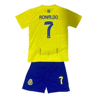 Kids Al Nassr FC Ronaldo #7 Thuisshirt 2023-24 Voetbalshirts Korte Mouw (+ Korte broeken)