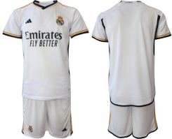 Real Madrid Thuis tenue Mensen 2023-24 Korte Mouw (+ Korte broeken)