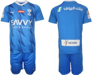 Al-Hilal SFC Thuisshirt 2023-2024 Korte Mouw (+ Korte broeken) Voetbalshirts