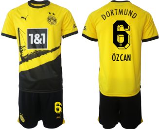 Borussia Dortmund Thuisshirt Salih Ozcan #6 Voetbalshirts 2023-2024 Korte Mouw (+ Korte broeken)