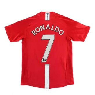 Retro Manchester United Ronaldo #7 2007/08 Thuisshirt Korte Mouw Voetbalshirts