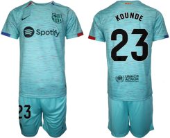 Barcelona Jules Kounde #23 Derde Shirt 2023-24 Voetbalshirts Korte Mouw (+ Korte broeken)