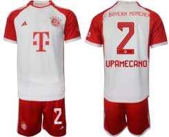 Bayern Munich Dayot Upamecano #2 Thuisshirt 2023/24 Korte Mouw (+ Korte broeken) Voetbalshirts