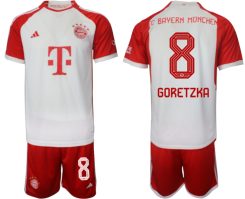 Bayern Munich Leon Goretzka #8 Thuisshirt 2023/24 Korte Mouw (+ Korte broeken) Voetbalshirts