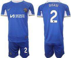 Chelsea Axel Disasi #2 Thuisshirt 2023/24 Korte Mouw (+ Korte broeken) Voetbalshirts