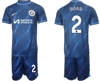 Chelsea Axel Disasi #2 Uitshirt 2023/24 Korte Mouw (+ Korte broeken) Voetbalshirts