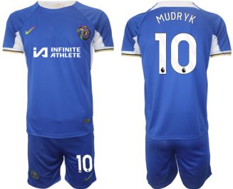 Chelsea Mykhailo Mudryk #10 Thuisshirt 2023/24 Korte Mouw (+ Korte broeken) Voetbalshirts