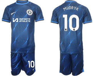 Chelsea Mykhailo Mudryk #10 Uitshirt 2023/24 Korte Mouw (+ Korte broeken) Voetbalshirts