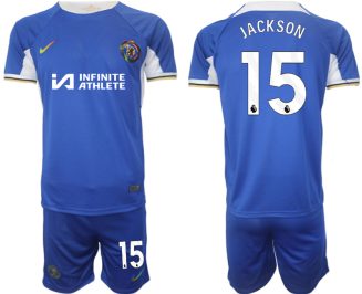 Chelsea Nicolas Jackson #15 Thuisshirt 2023/24 Korte Mouw (+ Korte broeken) Voetbalshirts