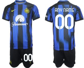 Inter Milan Any Name Thuisshirt 2023/24 Korte Mouw (+ Korte broeken) Voetbalshirts