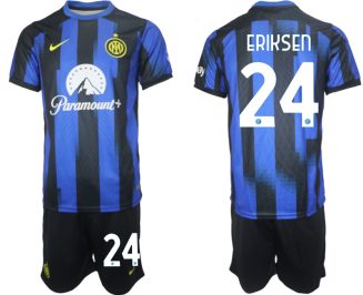 Inter Milan Christian Eriksen #24 Thuisshirt 2023/24 Korte Mouw (+ Korte broeken) Voetbalshirts