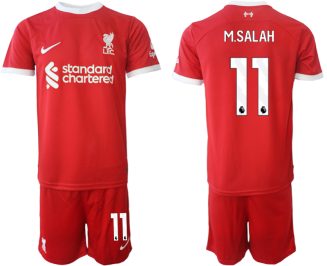 Liverpool Mohamed Salah #11 Thuisshirt 2023/24 Korte Mouw (+ Korte broeken) Voetbalshirts