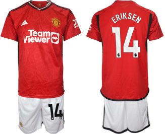 Manchester United Christian Eriksen #14 Thuisshirt 2023/24 Korte Mouw (+ Korte broeken) Voetbalshirts