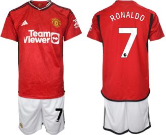 Manchester United Cristiano Ronaldo #7 Thuisshirt 2023/24 Korte Mouw (+ Korte broeken) Voetbalshirts