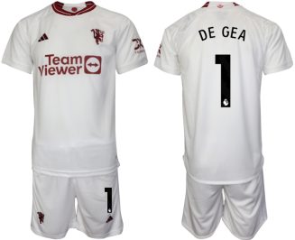 Manchester United David de Gea #1 Derde Shirt 2023/24 Korte Mouw (+ Korte broeken) Voetbalshirts