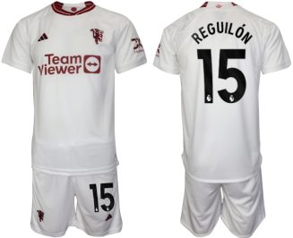 Manchester United Sergio Reguilon #15 Derde Shirt 2023/24 Korte Mouw (+ Korte broeken) Voetbalshirts