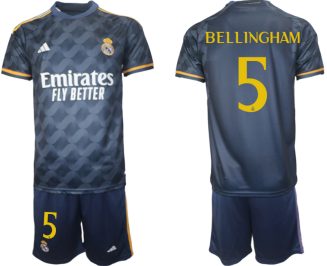Real Madrid Jude Bellingham #5 Uitshirt 2023/24 Korte Mouw (+ Korte broeken) Voetbalshirts