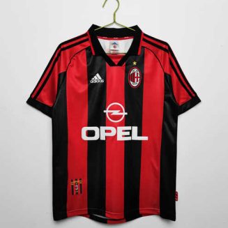 AC Milan 1998/99 Thuis tenue Korte Mouw Retro Voetbalshirts