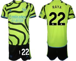 Arsenal David Raya #22 Uitshirt 2023-24 Mensen Korte Mouw (+ Korte broeken) Voetbalshirts