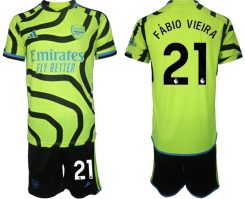 Arsenal Fabio Vieira #21 Uitshirt 2023-24 Mensen Korte Mouw (+ Korte broeken) Voetbalshirts