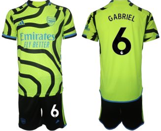 Arsenal Gabriel Magalhaes #6 Uitshirt 2023-24 Mensen Korte Mouw (+ Korte broeken) Voetbalshirts