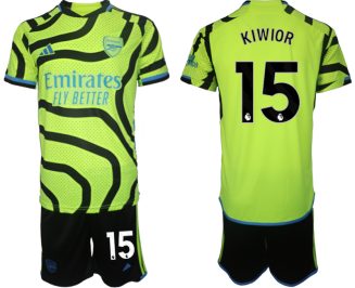 Arsenal Jakub Kiwior #15 Uitshirt 2023-24 Mensen Korte Mouw (+ Korte broeken) Voetbalshirts