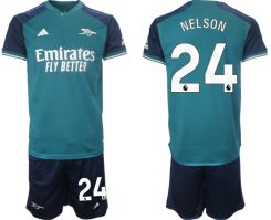 Arsenal Reiss Nelson #24 Derde Shirt 2023-24 Mensen Korte Mouw (+ Korte broeken) Voetbalshirts