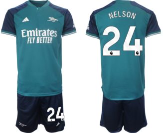 Arsenal Reiss Nelson #24 Derde Shirt 2023-24 Mensen Korte Mouw (+ Korte broeken) Voetbalshirts