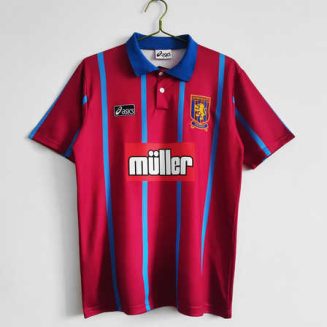 Aston Villa 1993/95 Thuis tenue Korte Mouw Klassieke Retro Voetbalshirts