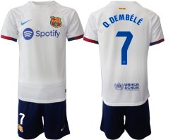 Barcelona Ousmane Dembele #7 Uitshirt 2023-24 Mensen Korte Mouw (+ Korte broeken) Voetbalshirts