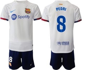 Barcelona Pedri #8 Uitshirt 2023-24 Mensen Korte Mouw (+ Korte broeken) Voetbalshirts