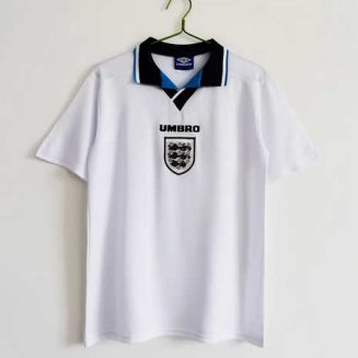 Engeland 1996 Thuis tenue Korte Mouw Klassieke Retro Voetbalshirts