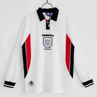 Engeland WK 1998 Thuis tenue Lange Mouwen Klassieke Retro Voetbalshirts