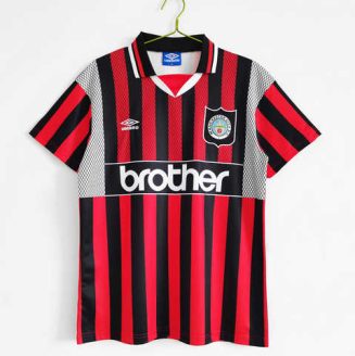 Manchester City 1994/96 Uit tenue Korte Mouw Klassieke Retro Voetbalshirts