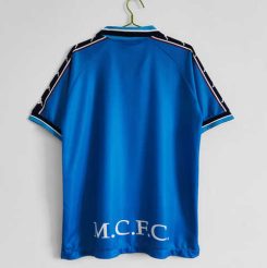 Manchester City 1997/98 Thuis tenue Korte Mouw Klassieke Retro Voetbalshirts-1