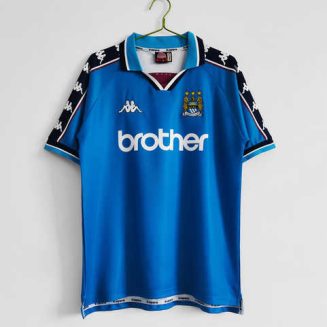 Manchester City 1997/98 Thuis tenue Korte Mouw Klassieke Retro Voetbalshirts