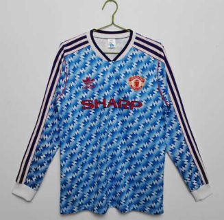 Manchester United 1990/92 Uit tenue Lange Mouwen Klassieke Retro Voetbalshirts