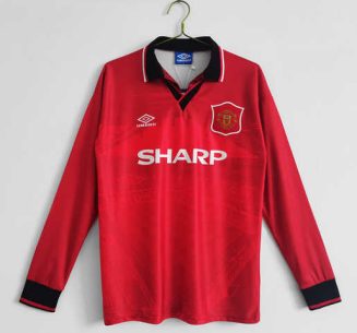 Manchester United 1994/96 Thuis tenue Lange Mouwen Klassieke Retro Voetbalshirts