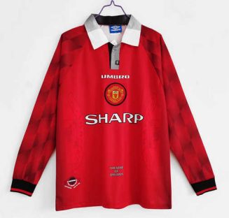 Manchester United 1996/97 Thuis tenue Lange Mouwen Klassieke Retro Voetbalshirts