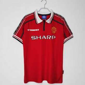 Manchester United 1998/99 Thuis tenue Korte Mouw Klassieke Retro Voetbalshirts