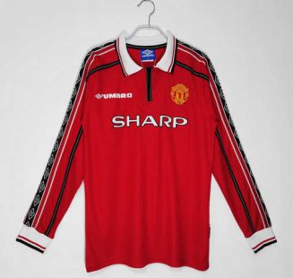 Manchester United 1998/99 Thuis tenue Lange Mouwen Klassieke Retro Voetbalshirts
