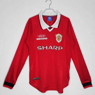 Manchester United 1999/00 Thuis tenue Lange Mouwen Klassieke Retro Voetbalshirts
