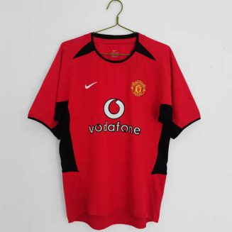 Manchester United 2002/04 Thuis tenue Korte Mouw Klassieke Retro Voetbalshirts