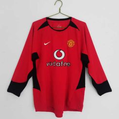 Manchester United 2002/04 Thuis tenue Lange Mouwen Klassieke Retro Voetbalshirts