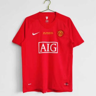 Manchester United 2007/08 Thuis tenue kampioen Korte Mouw Klassieke Retro Voetbalshirts