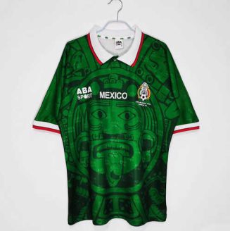 Mexico 1998 Thuis tenue Korte Mouw Klassieke Retro Voetbalshirts