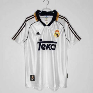 Real Madrid 1998/00 Thuis tenue Korte Mouw Klassieke Retro Voetbalshirts