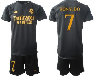 Real Madrid Cristiano Ronaldo #7 Derde Shirt 2023-24 Mensen Korte Mouw (+ Korte broeken) Voetbalshirts