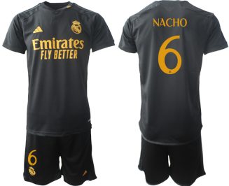 Real Madrid Nacho #6 Derde Shirt 2023-24 Mensen Korte Mouw (+ Korte broeken) Voetbalshirts