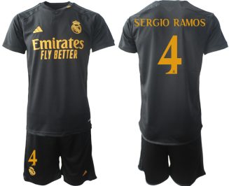 Real Madrid Sergio Ramos #4 Derde Shirt 2023-24 Mensen Korte Mouw (+ Korte broeken) Voetbalshirts